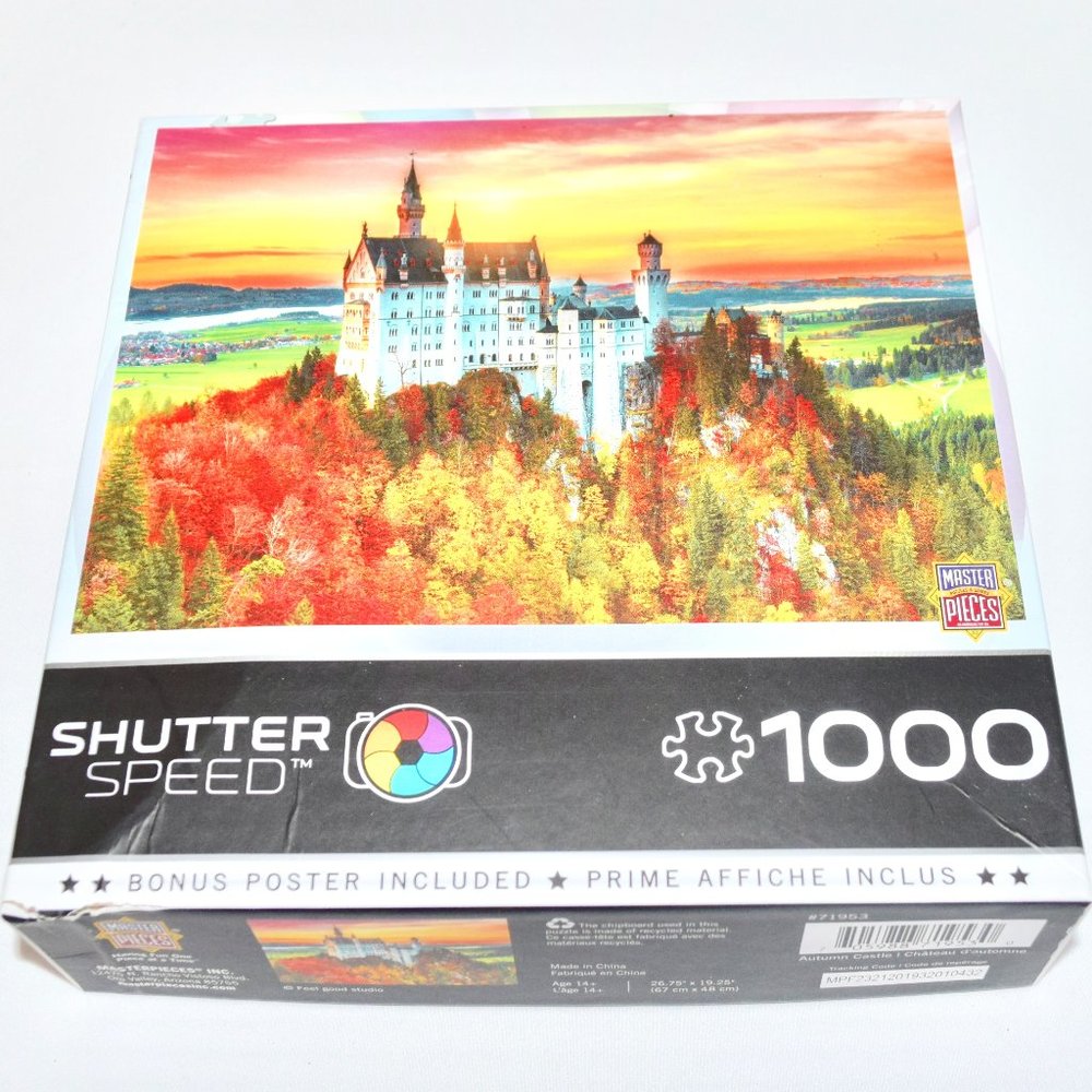 NEW Masterpieces Color Scapes 1000 Pc. Puzzle - Neuschwanstein Castle